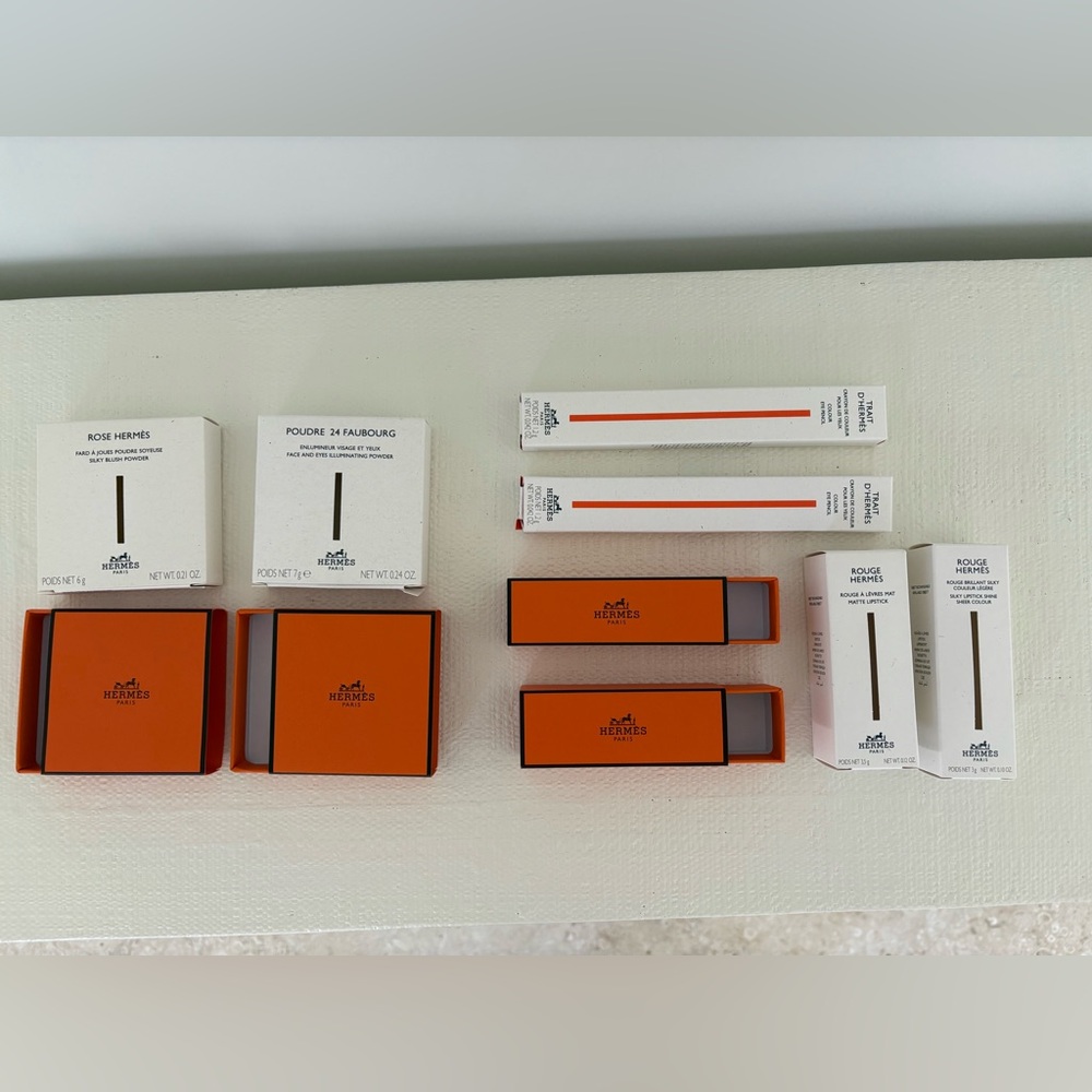 Hermès Orange and White Makeup Boxes and Packaging EMPTY